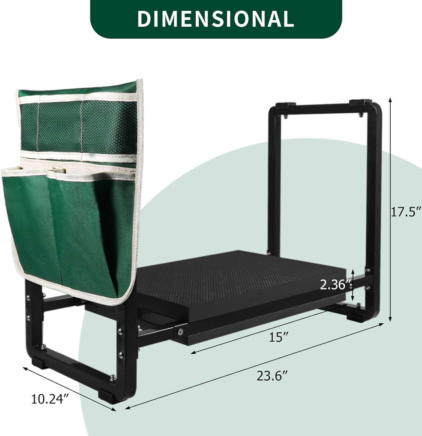 FLINTER 10.2" Wider Garden Kneeler and Seat, 2024 Upgraded Heavy Duty Thick Gardening Bench for Kneeling and Seat - Garden Tools with Bags, Gardening Gifts for Women, Grandparents, Mom & Dad - Image 2
