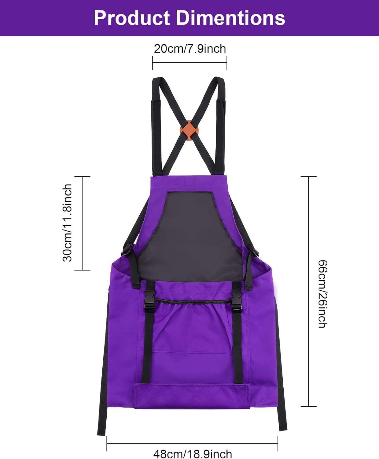 lapinchen Gardening Apron, with Quick Release Pockets for Harvesting Gardening with Pockets, Water Resistant Apron - Image 4