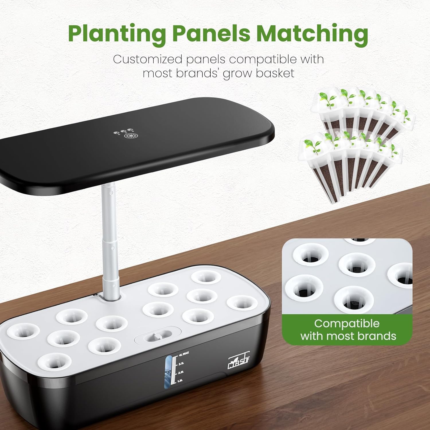 Hydroponics Growing System, 12 Pods Hydroponics Growing System Indoor Garden with LED Grow Light, Height Adjustable Indoor Gardening System, Hydroponic Growing System Built-in Timer Function - Image 2