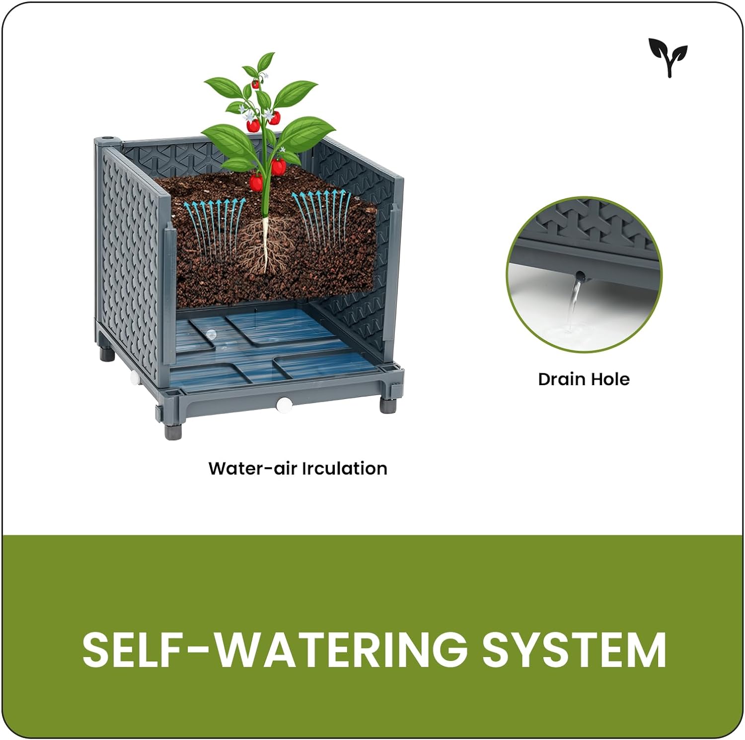 DXront Raised Garden Bed with Tomato Planter Box Trellis - Image 3