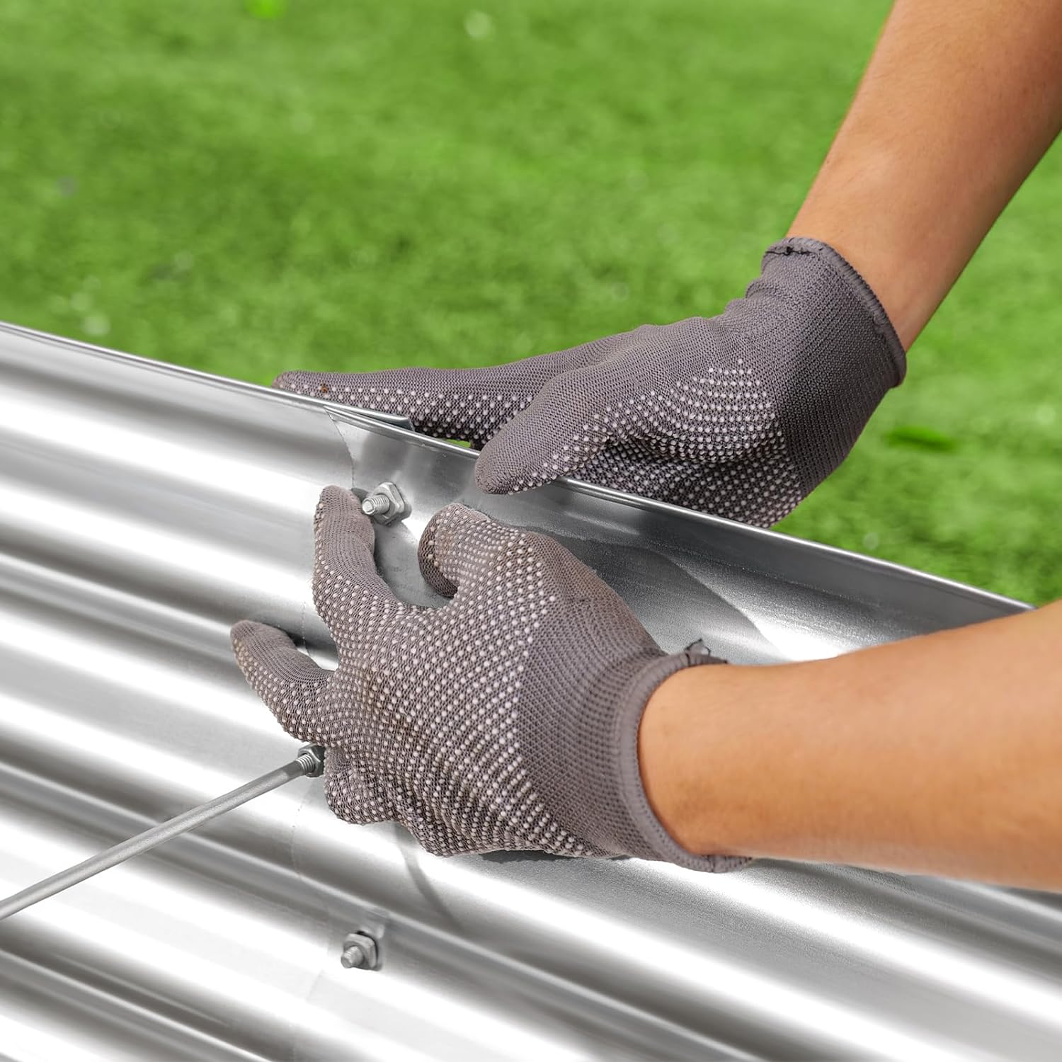 Land Guard 5.3ft × 2.7ft Galvanized Raised Garden Bed Kit, Galvanized Planter Garden Boxes Outdoor, Oval Large Metal Garden Bed for Vegetables…… - Image 5