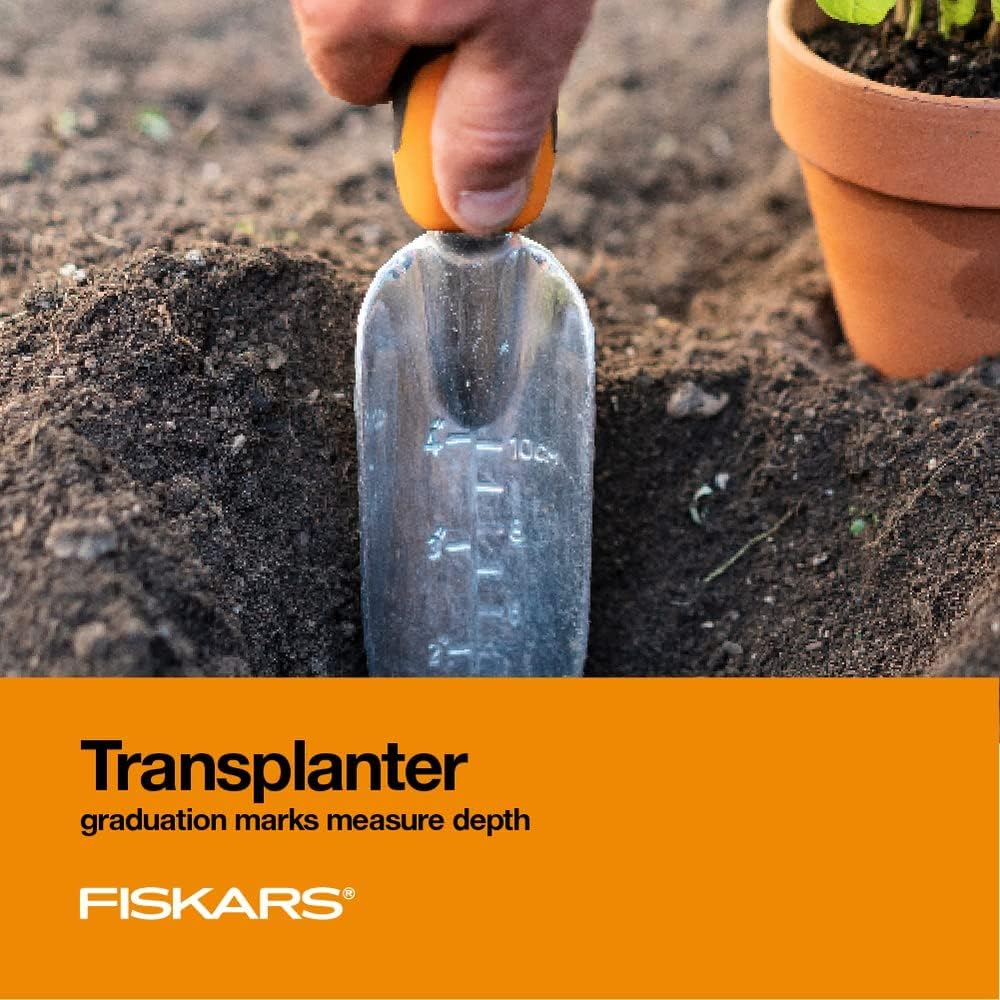 Fiskars 3-in-1 Garden Tool Set - Trowel, Transplanter, Cultivator for Gardening - Lawn and Garden - Black/Orange - Image 5