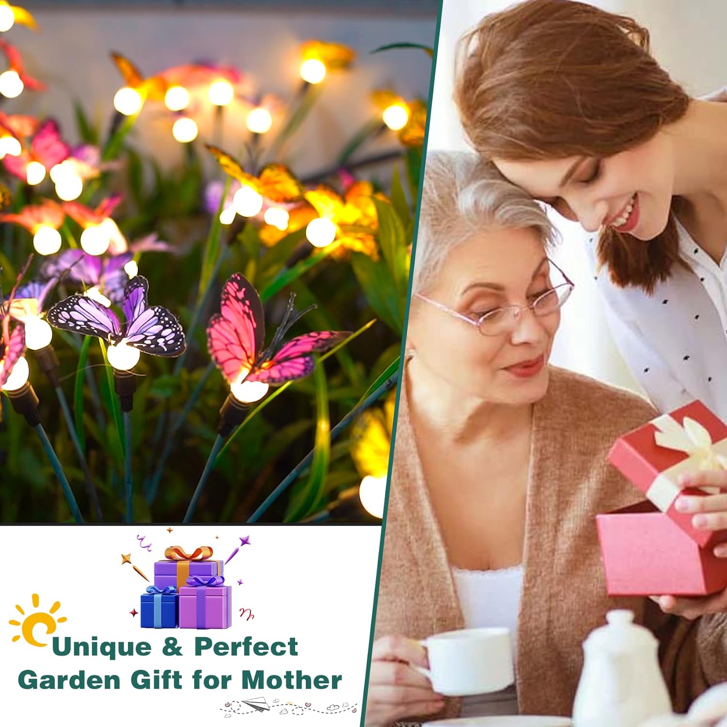 TONULAX Solar Garden Lights - Newest Swaying Butterfly Light, Swaying in The Wind, Solar Outdoor Lights, Yard Patio Pathway Decoration, High Flexibility Iron Wire & Realistic Butterflies (2 Pack) - Image 6