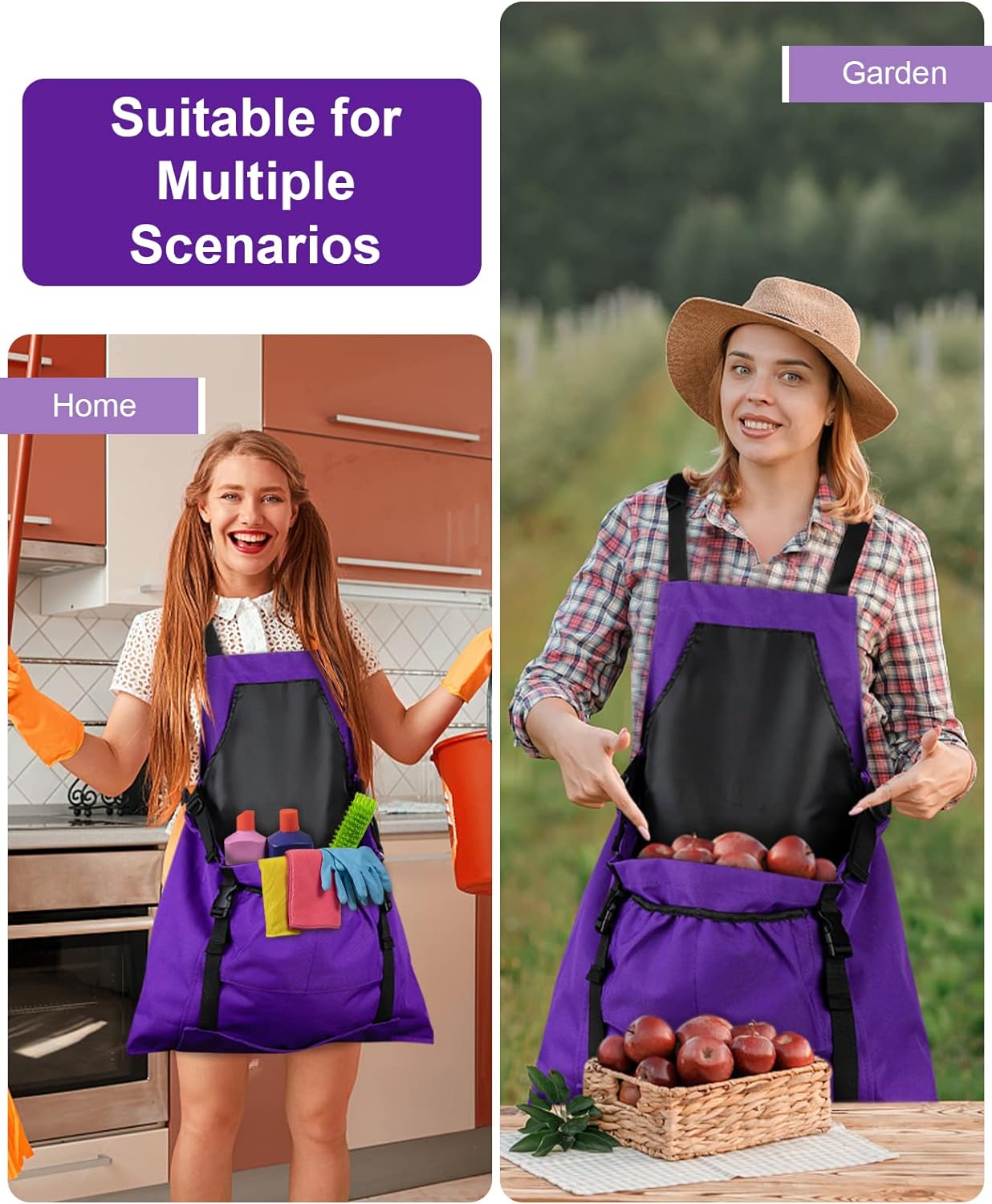 lapinchen Gardening Apron, with Quick Release Pockets for Harvesting Gardening with Pockets, Water Resistant Apron - Image 6