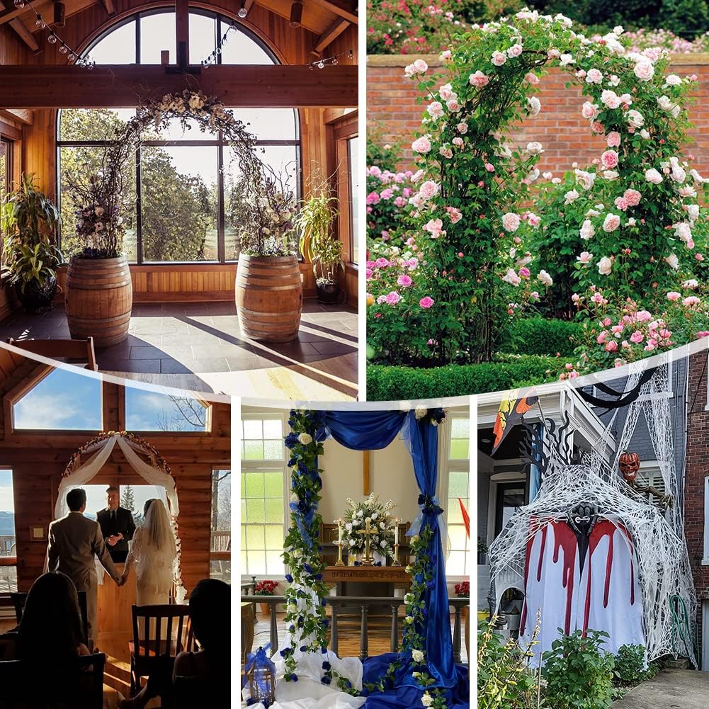 Newsmarts 7.9Ft Metal Garden Arch Army Green Garden Arbor for Climbing Plant Outdoor Wedding Party - Image 7