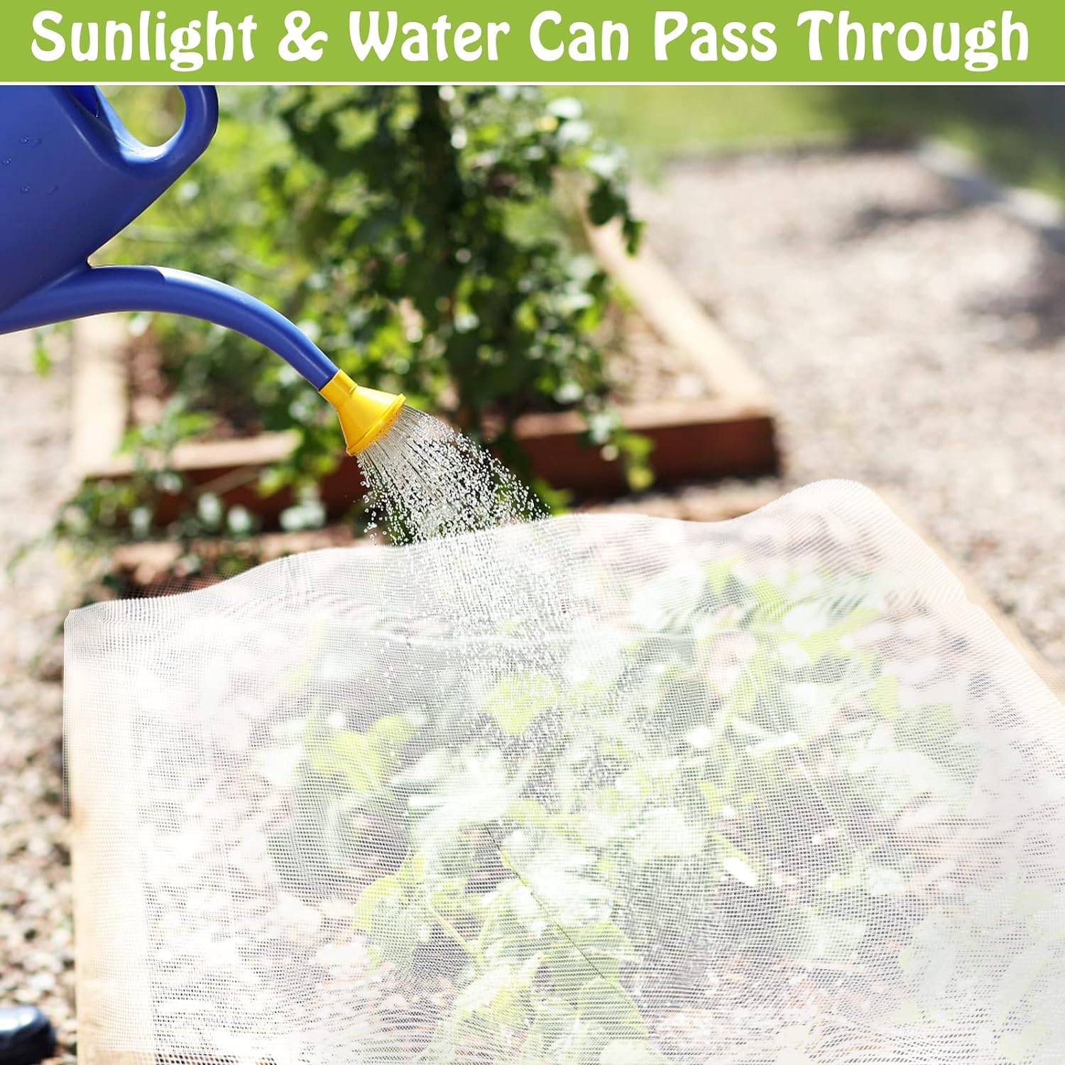 Mckanti 10x20FT Garden Mesh Netting, Fine Plant Covers with 50Pcs Cable Ties & 10Pcs Garden Nails, Garden Bed Netting Cover for Plants Vegetables Garden Row Greenhouse Patio Barrier Net - Image 7