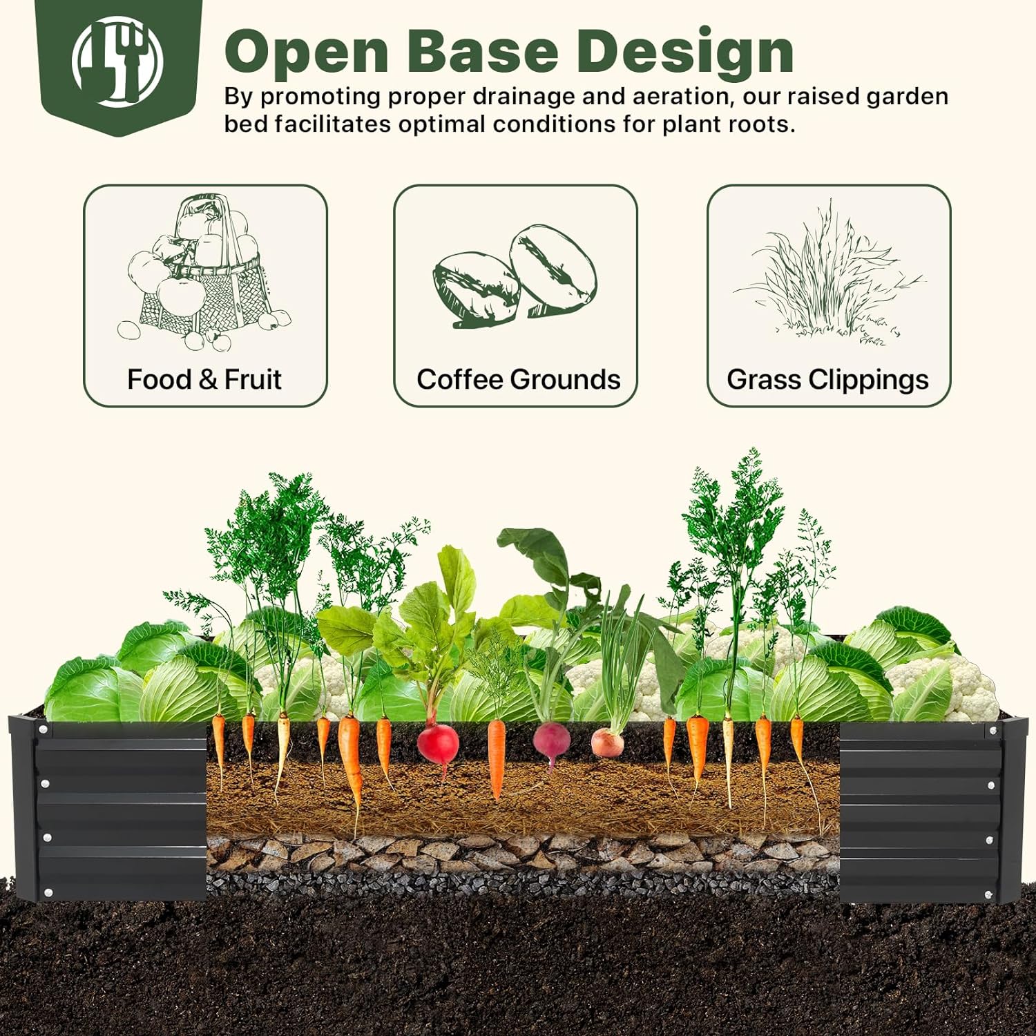 Galvanized Raised Garden Bed for Vegetables Flowers Herbs, Metal Raised Garden Bed Kit with Trellis, Plant Labels, Plant Ties, Black 6×3×1FT 2PCS - Image 5