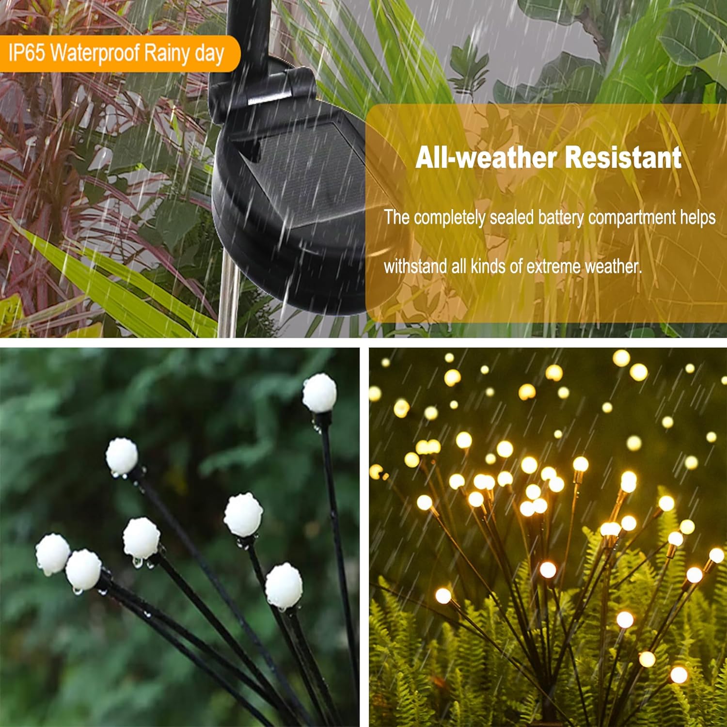 Solar Firefly Garden Lights, Outdoor Solar Yard Light, Gardening Gifts for Gardeners Outside Patio Pathway Landscape Decor 8 Modes Warm White(2 Pack 20 LED) - Image 4